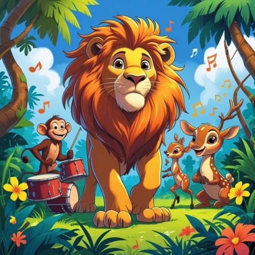 Humorous lion rhyme for kids